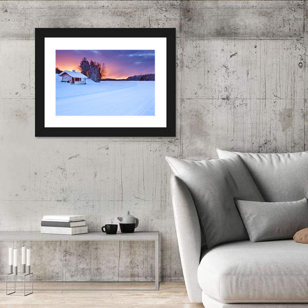 Lapland Sunrise Over Frozen Lake Wall Art