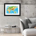 Physical World Map Wall Art