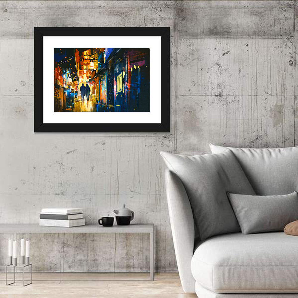 Couple in Narrow Alleyway Wall Art