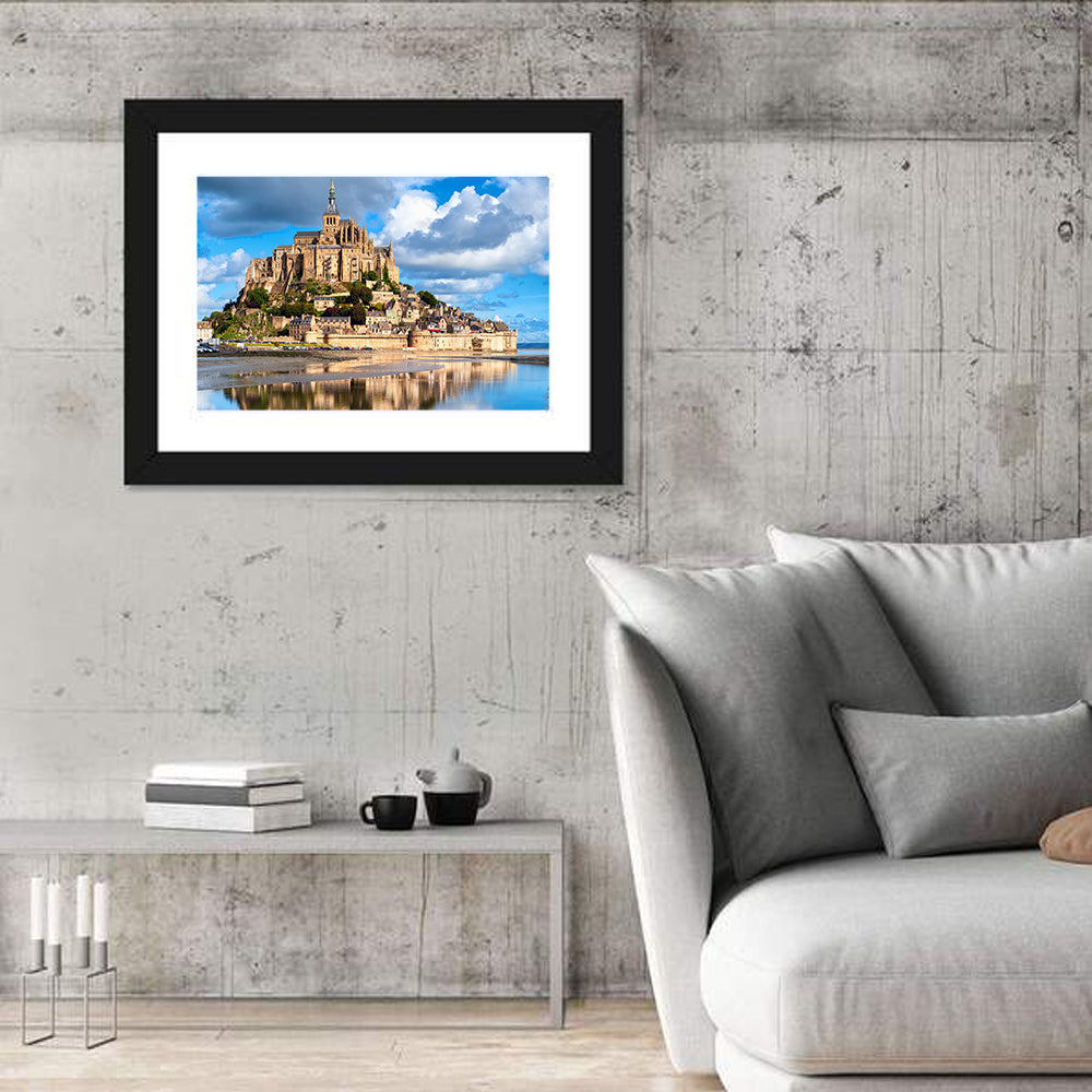 Mont Saint-michel Reflection Wall Art in a room, landscape