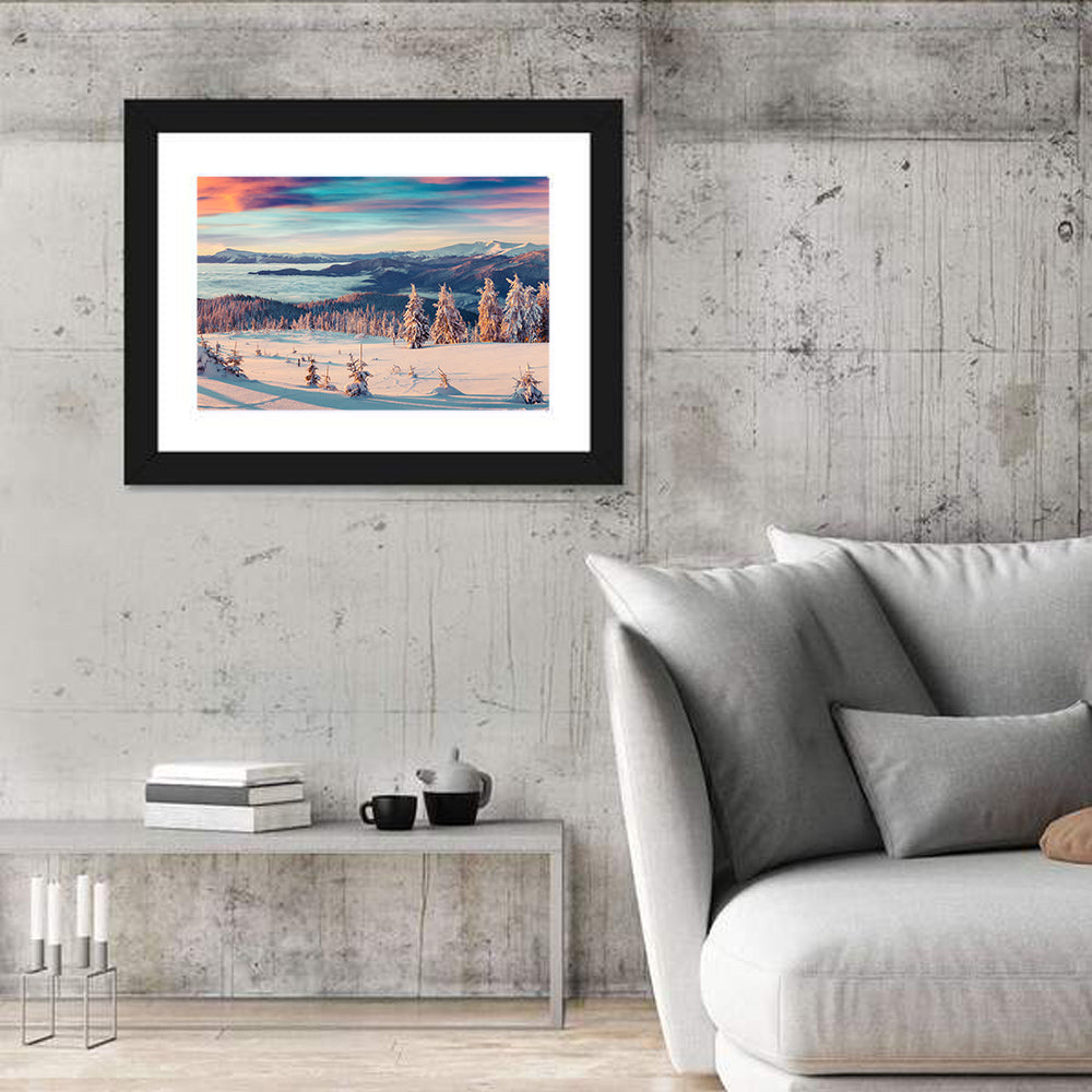Snowy Alpine Sunset Wall Art