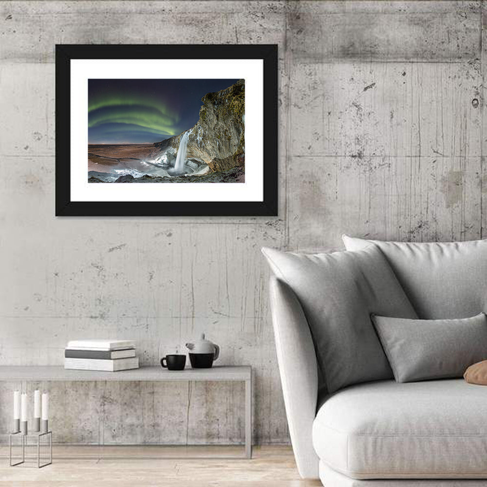 Seljalandsfoss Waterfall Nightscape Wall Art