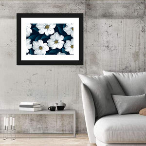 White Floral Pattern Wall Art