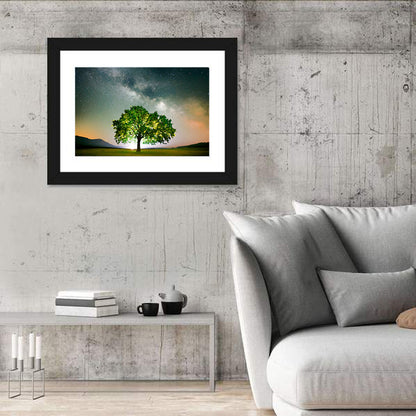 Lone Tree Under Milky Way Wall Art