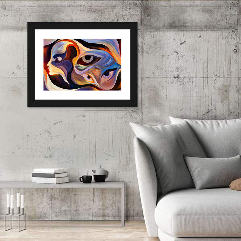 Surreal Profile with Multiple Eyes Wall Art