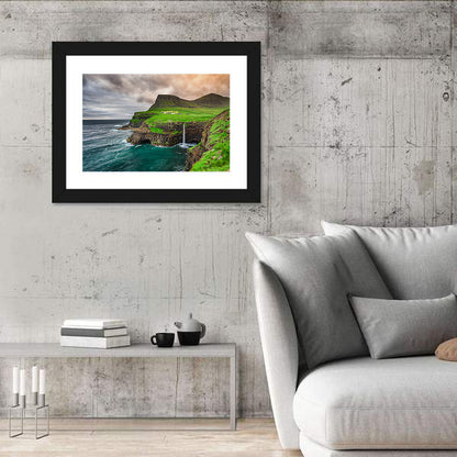 Gásadalur Múlafossur Waterfall Wall Art