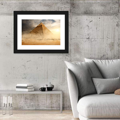 Great Pyramid in Desert Dust Wall Art