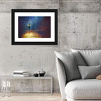 Woman Under Glowing Umbrella Wall Art