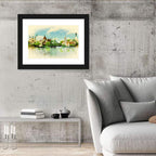 Budapest Riverfront Watercolor Wall Art
