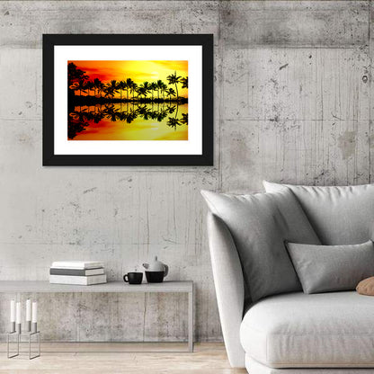 Tropical Palm Beach Sunset Wall Art