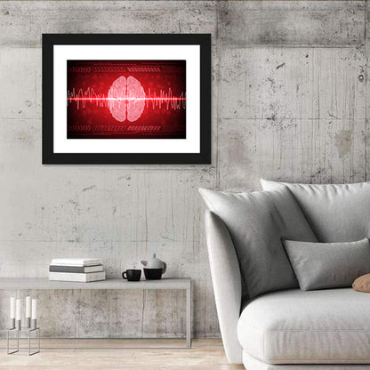 Red Brain Wave Concept Wall Art