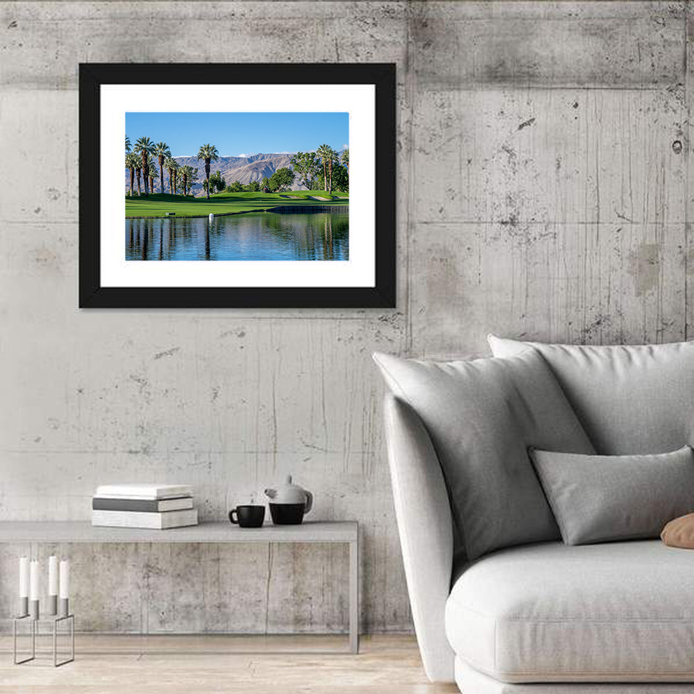Palm Desert Golf Course with Lake Wall Art in a room, landscape