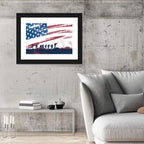 Silhouetted Soldiers with Distressed American Flag Wall Art