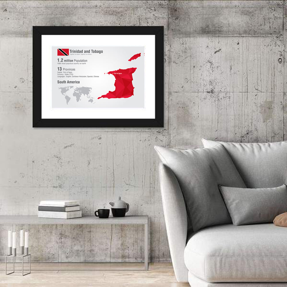 Trinidad & Tobago Map Wall Art