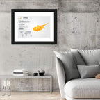 Cyprus Low-poly Map Wall Art