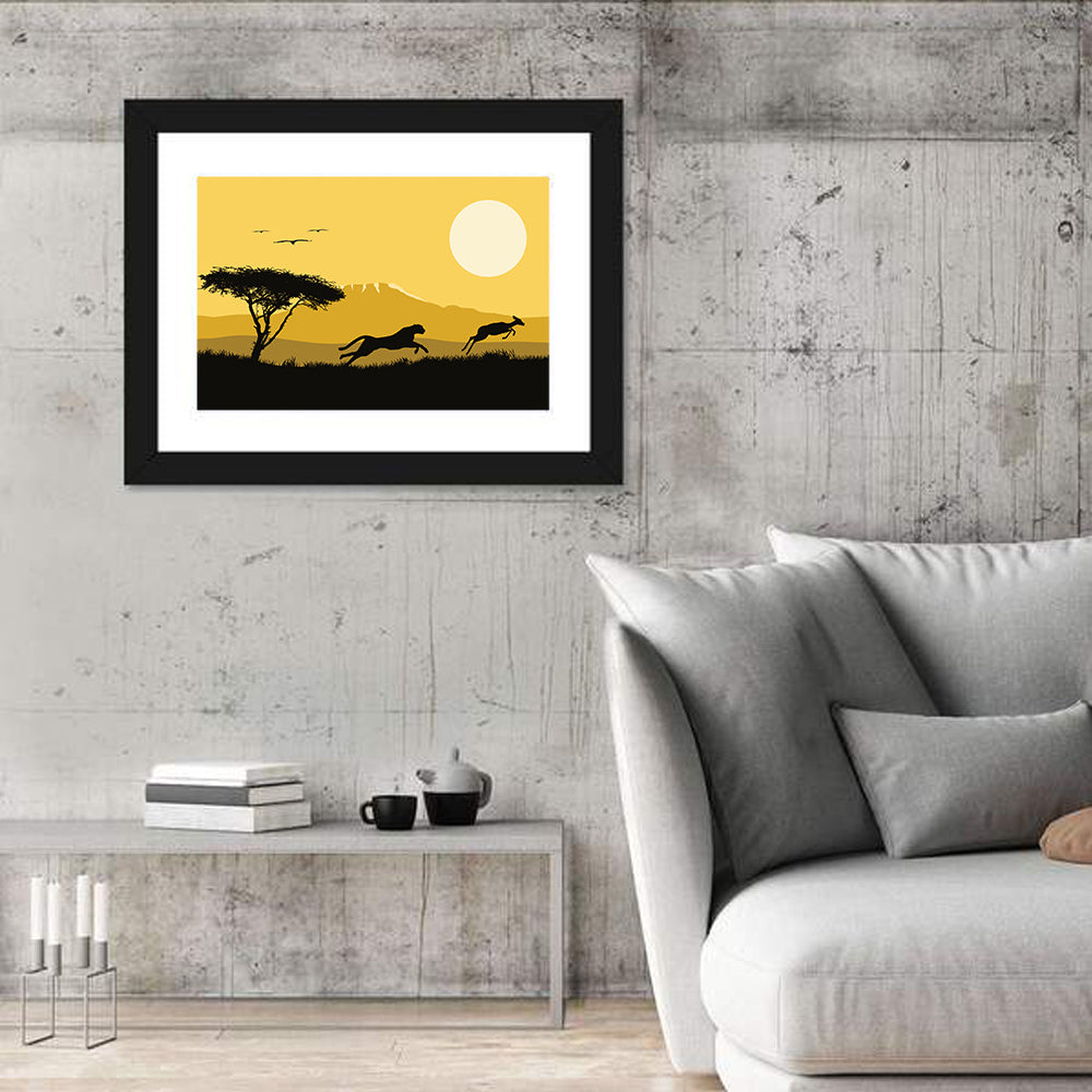 Savannah Sunset Silhouette Wall Art