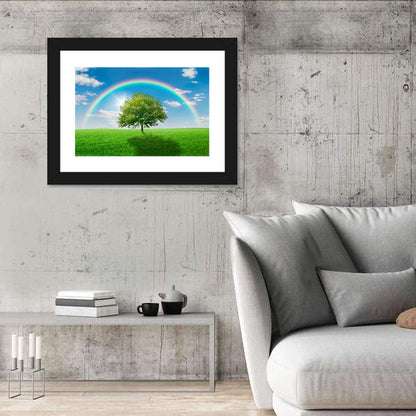 Oak Tree on Green Meadow Wall Art