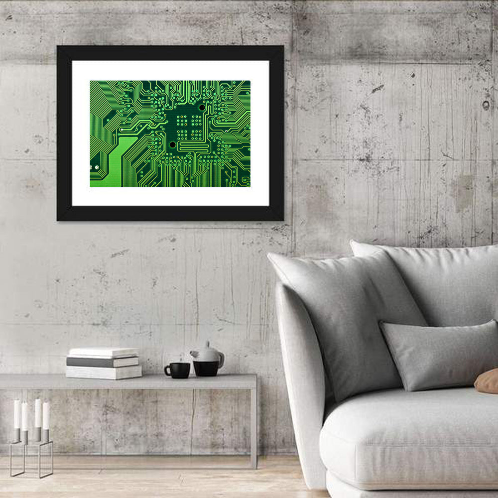Microchip Connection Grid Wall Art