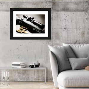 Sniper Rifle With Bullets Wall Art