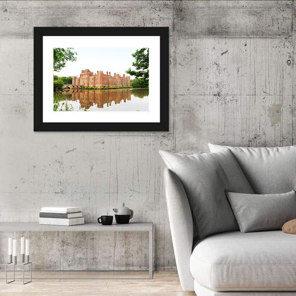 Leeds Castle Reflection Wall Art in a room, landscape
