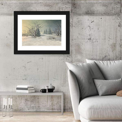 Snowy Pine Forest Fantasy Wall Art
