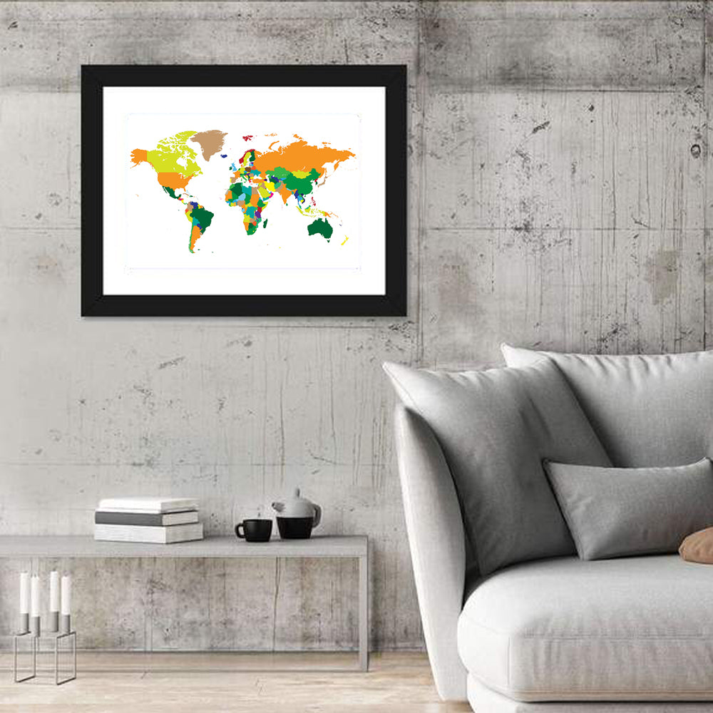 Modern Graphic World Map Wall Art