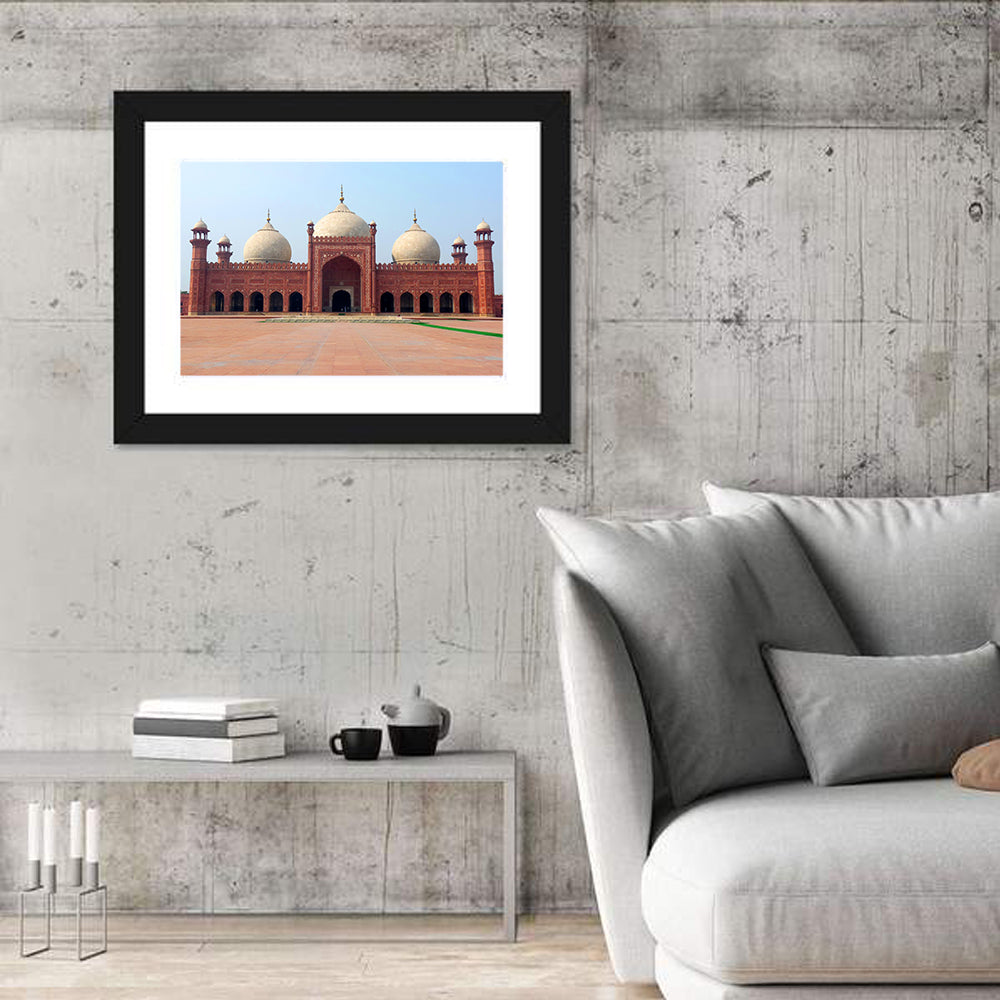 Badshahi Mosque Front View Wall Art in a room, landscape