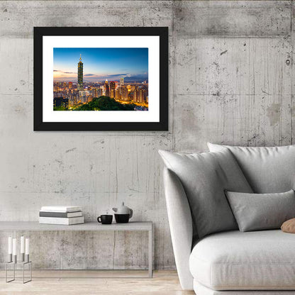 Taipei Skyline at Dusk Wall Art