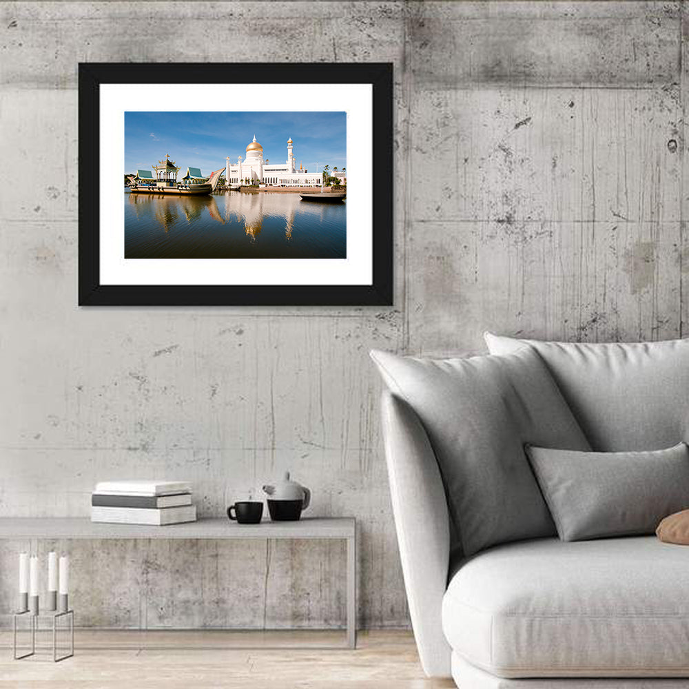Sultan Omar Ali Saifuddien Mosque Reflection Wall Art in a room, landscape