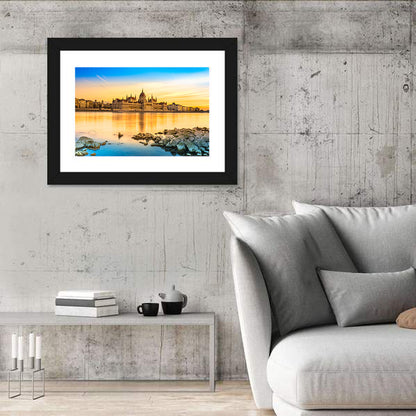 Budapest Parliament at Golden Hour Wall Art