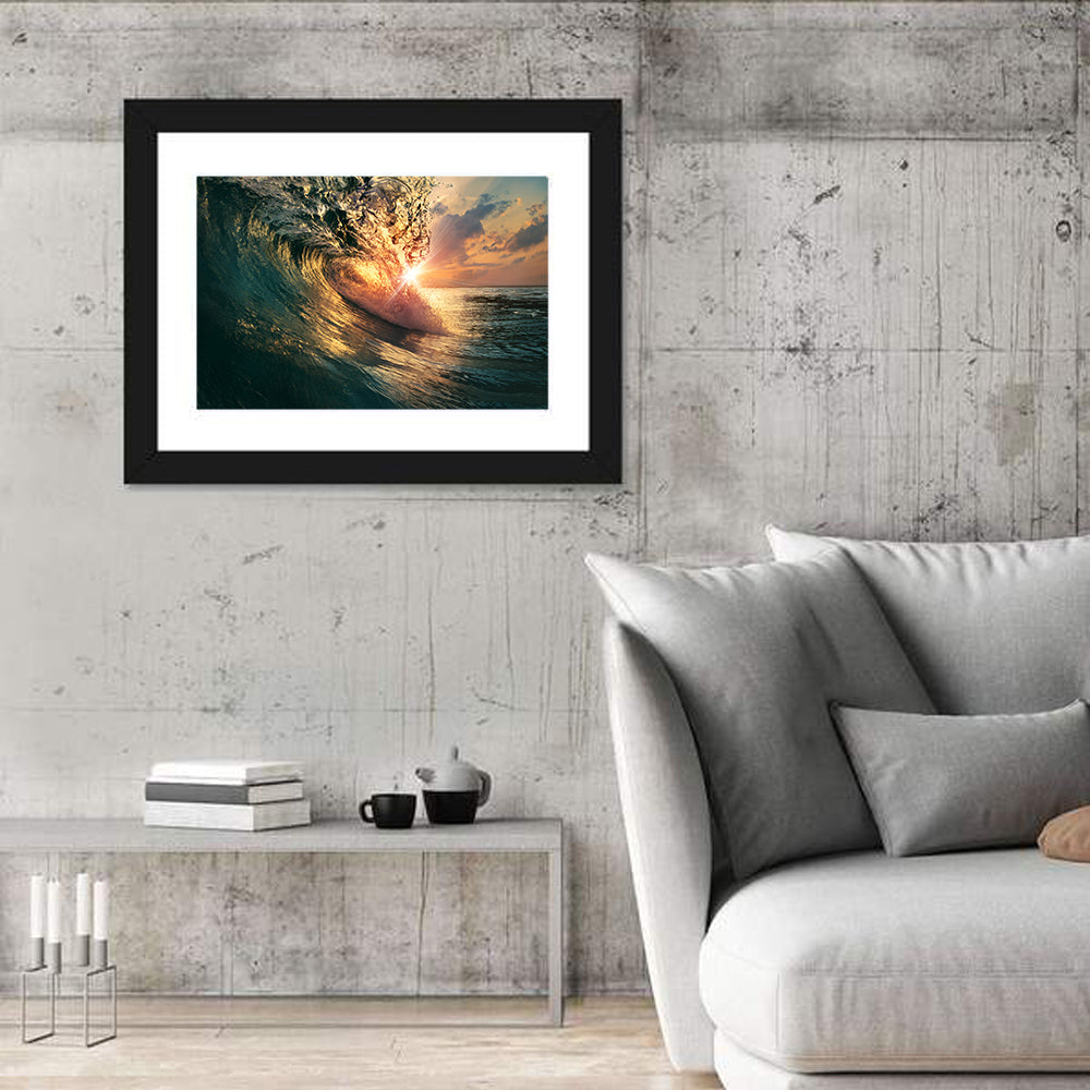 Sun Through Breaking Wave Wall Art