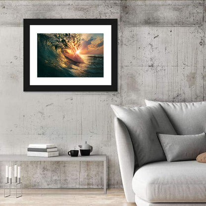 Sun Through Breaking Wave Wall Art
