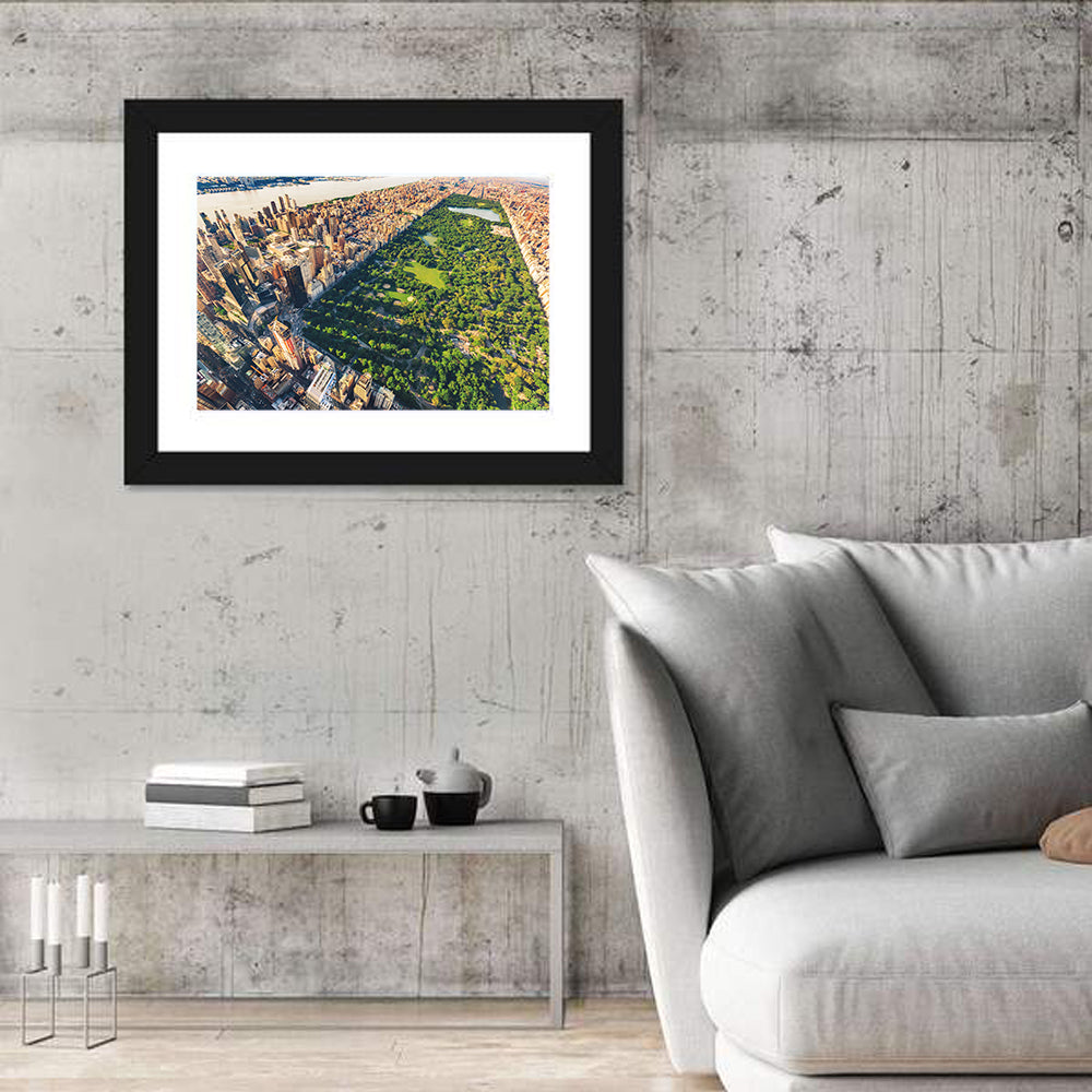 Manhattan Aerial Over Central Park Wall Art
