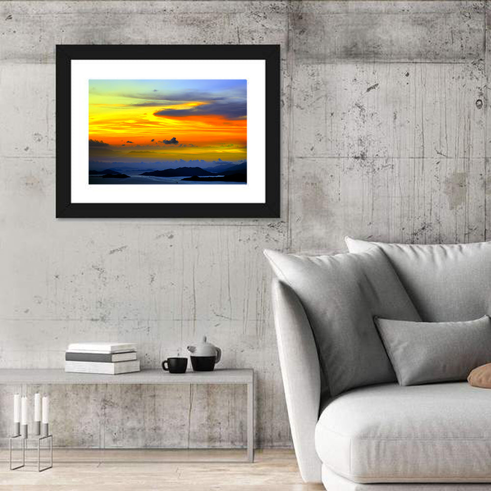 Tranquil Sunset Over Ocean Wall Art