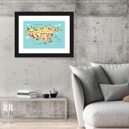 Fruit World Map Wall Art