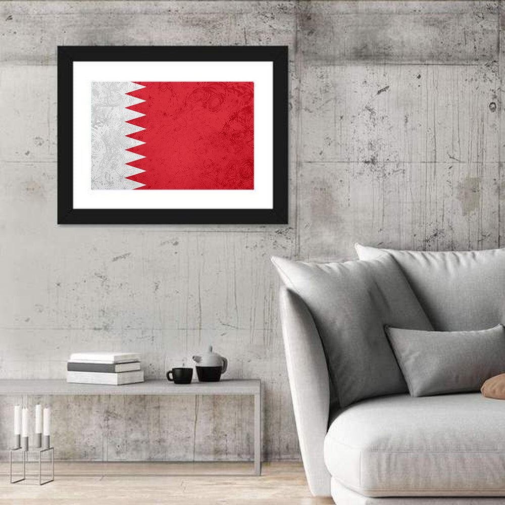 Bahrain Flag with Serrated Edge Wall Art