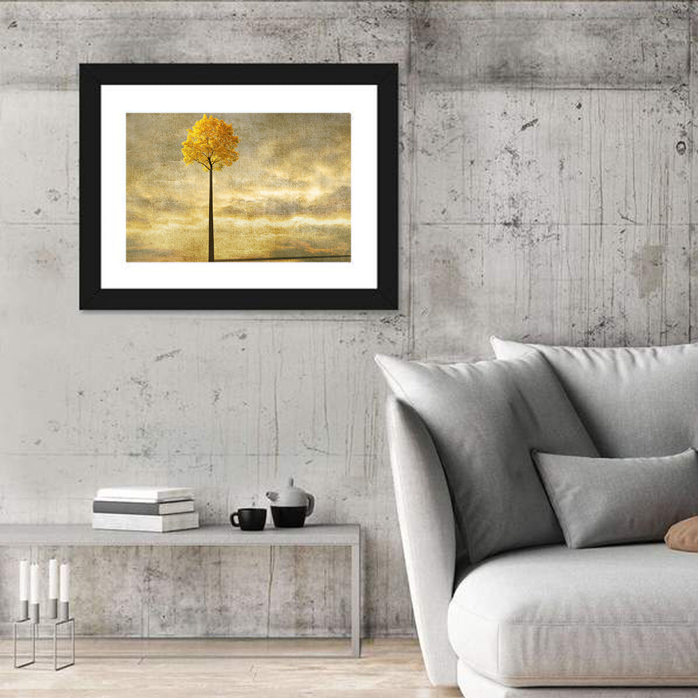 Solitary Tree at Golden Hour Wall Art