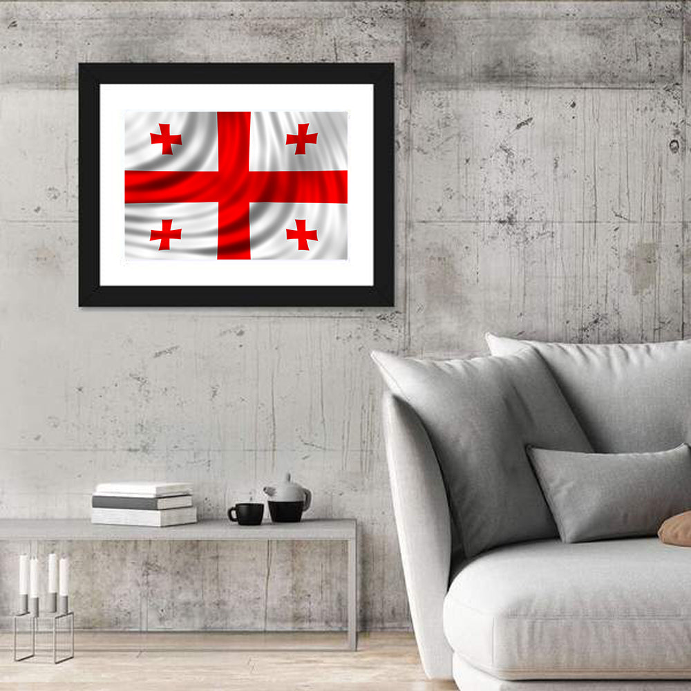 Flag of Georgia Wall Art in a room, landscape