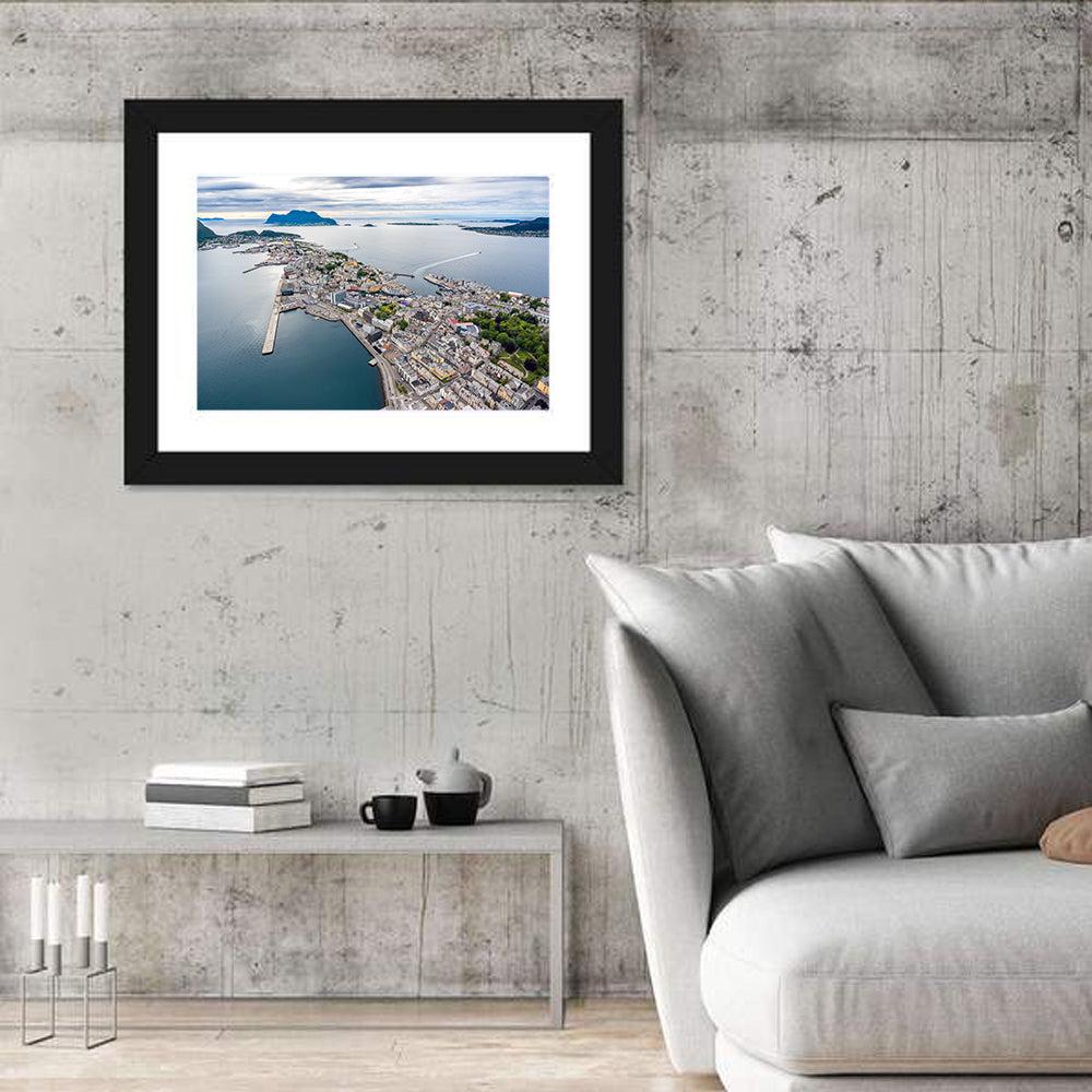 Aksla View Over Ålesund Harbor Wall Art