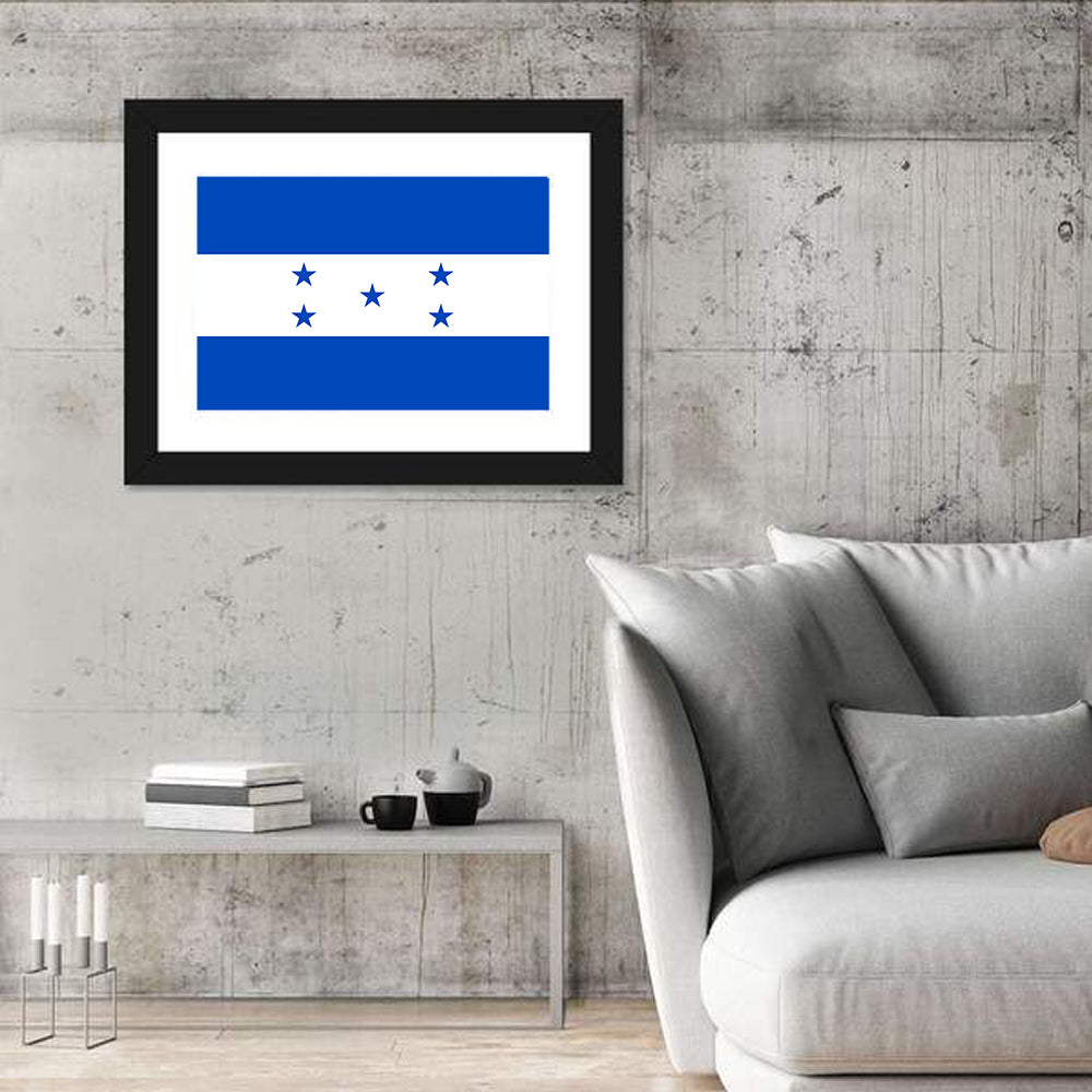 Honduras Flag Wall Art in a room, landscape
