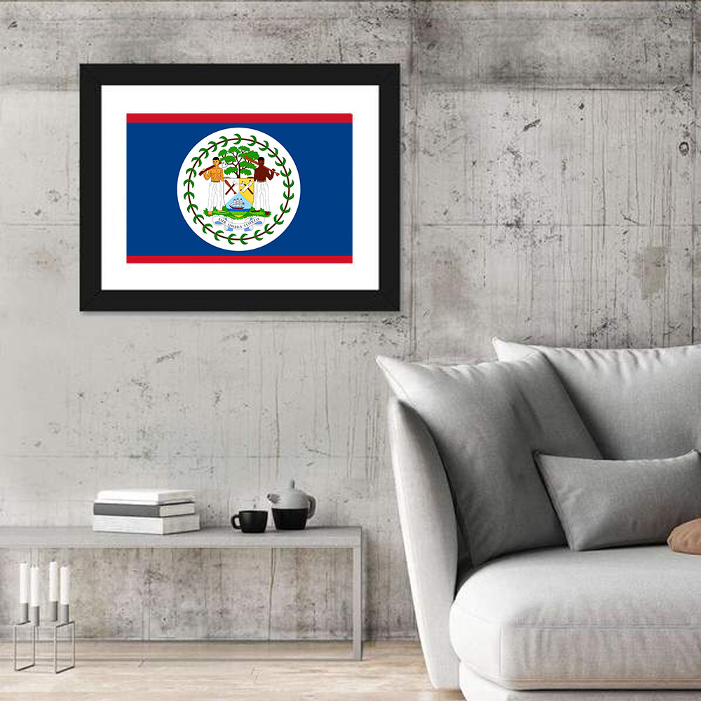 Belize National Flag Emblem Wall Art