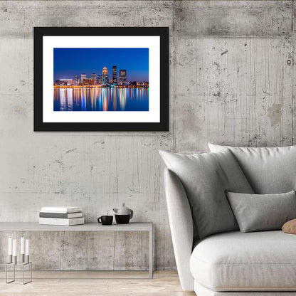 Downtown Louisville Skyline at Night Wall Art