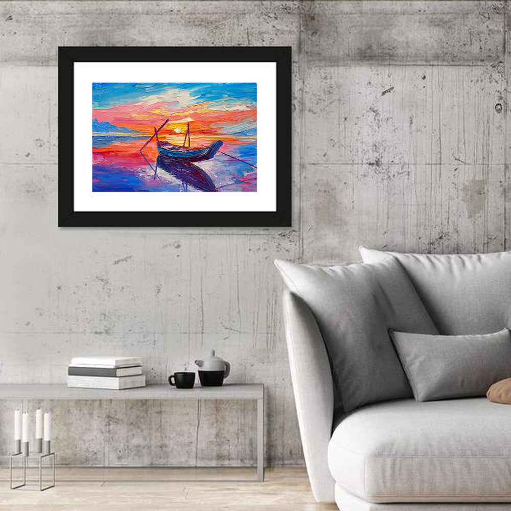Fishing Boats at Sunset Wall Art