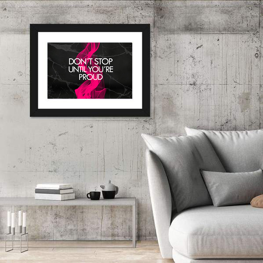 Fitness Quote on Black Marble Wall Art