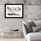 Misty Ink Wash Fishing Boats Wall Art