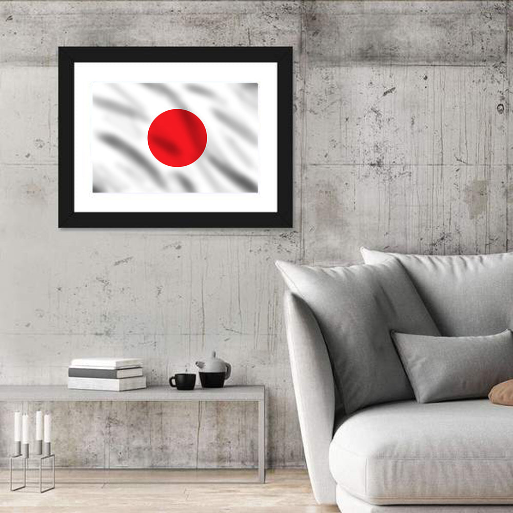 Japanese Flag Circle Study Wall Art in a room, landscape