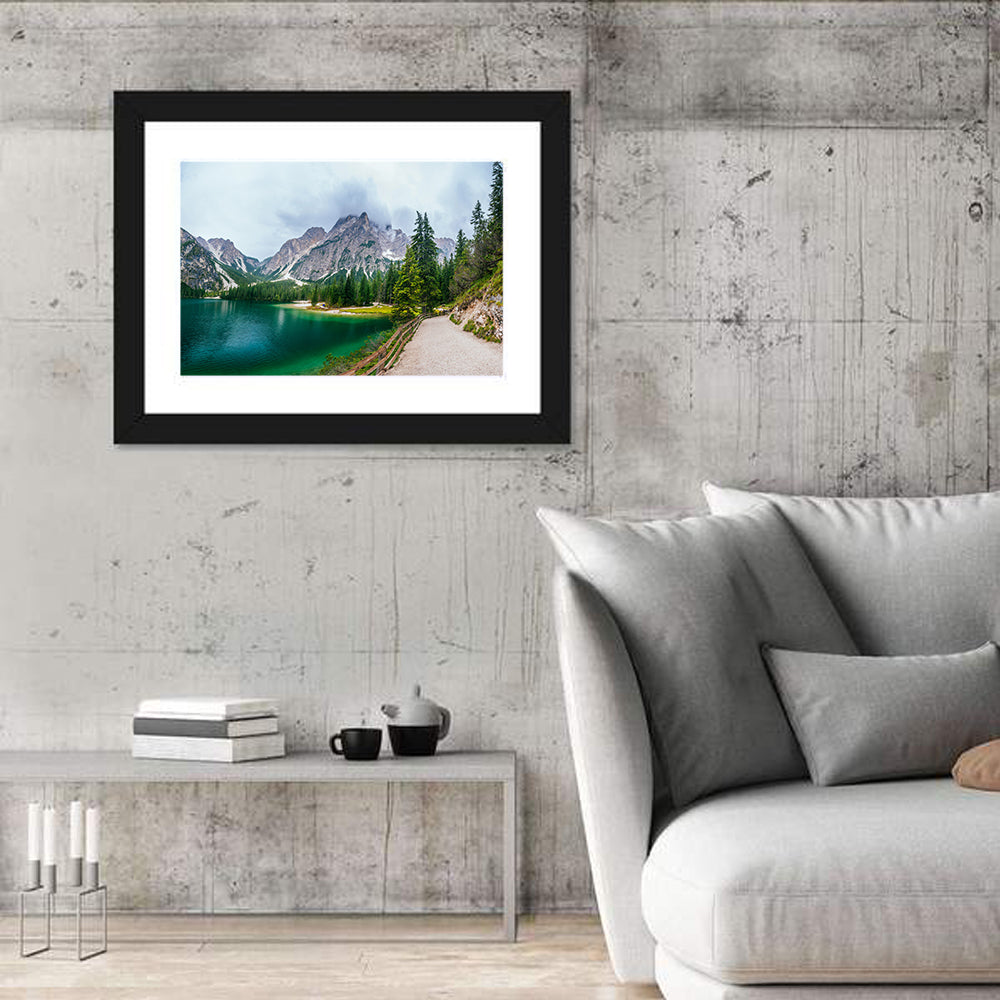 Lago Di Braies, Dolomites Wall Art in a room, landscape