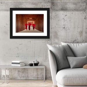 Novice Monk Walking Together Wall Art