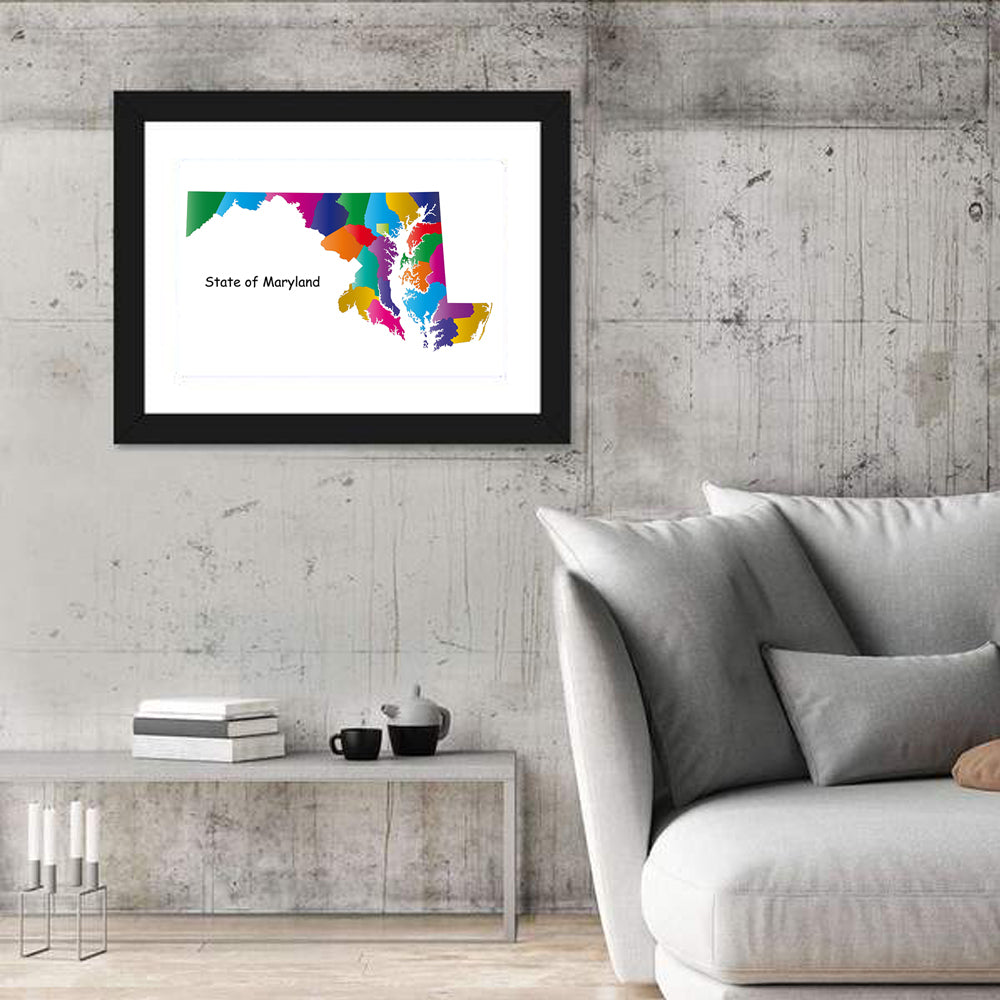 Maryland County Map Wall Art