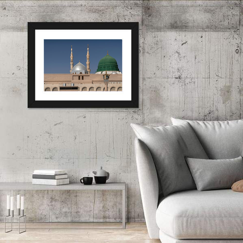 Green Dome of Al-masjid An-nabawi Wall Art in a room, landscape